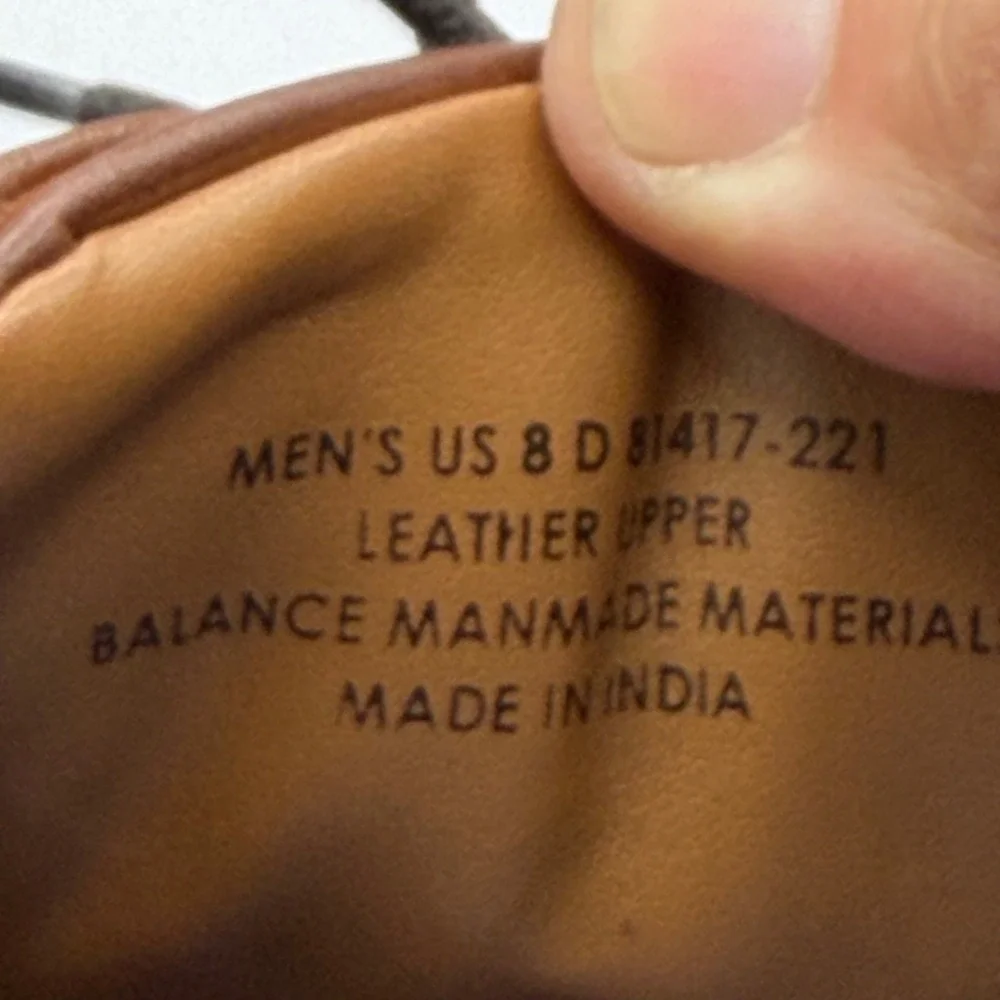 Nunn Bush Derby Shoes Mens 8 Cognac Leather Comfort Gel 84417-221 EUC